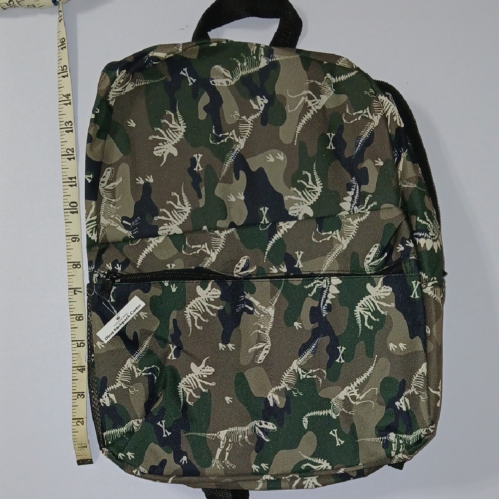 Camouflage Backpack with Dinosaur Print